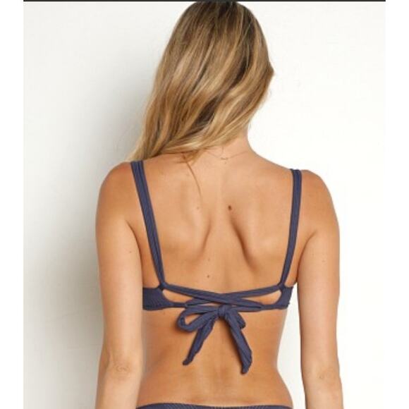 L*Space Camellia Bikini Top in Slate Blue/Gray Size Medium NWT Underwire - Picture 2 of 7